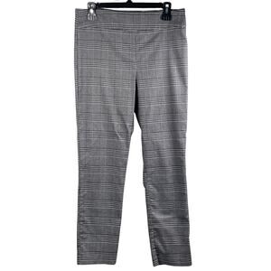 Maison d'Amelie Women Pants Size 10 Plaid Career Stretch Pull On Gray Shimmer